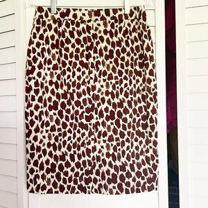NEW J CREW SKIRT Animal Print Skirt Work Career Lined Size 4 New Unused